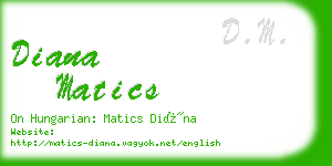 diana matics business card